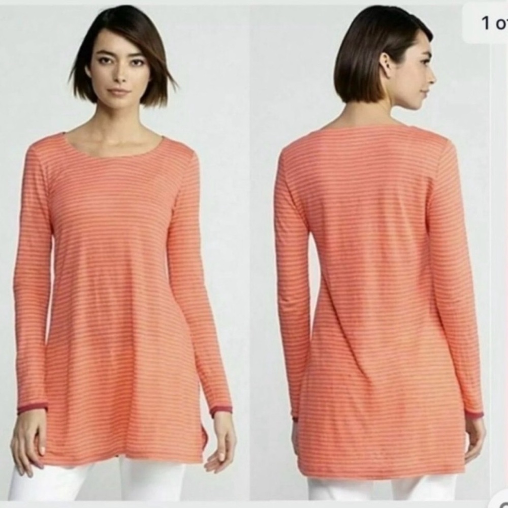 Eileen Fisher Orange Striped Tunic